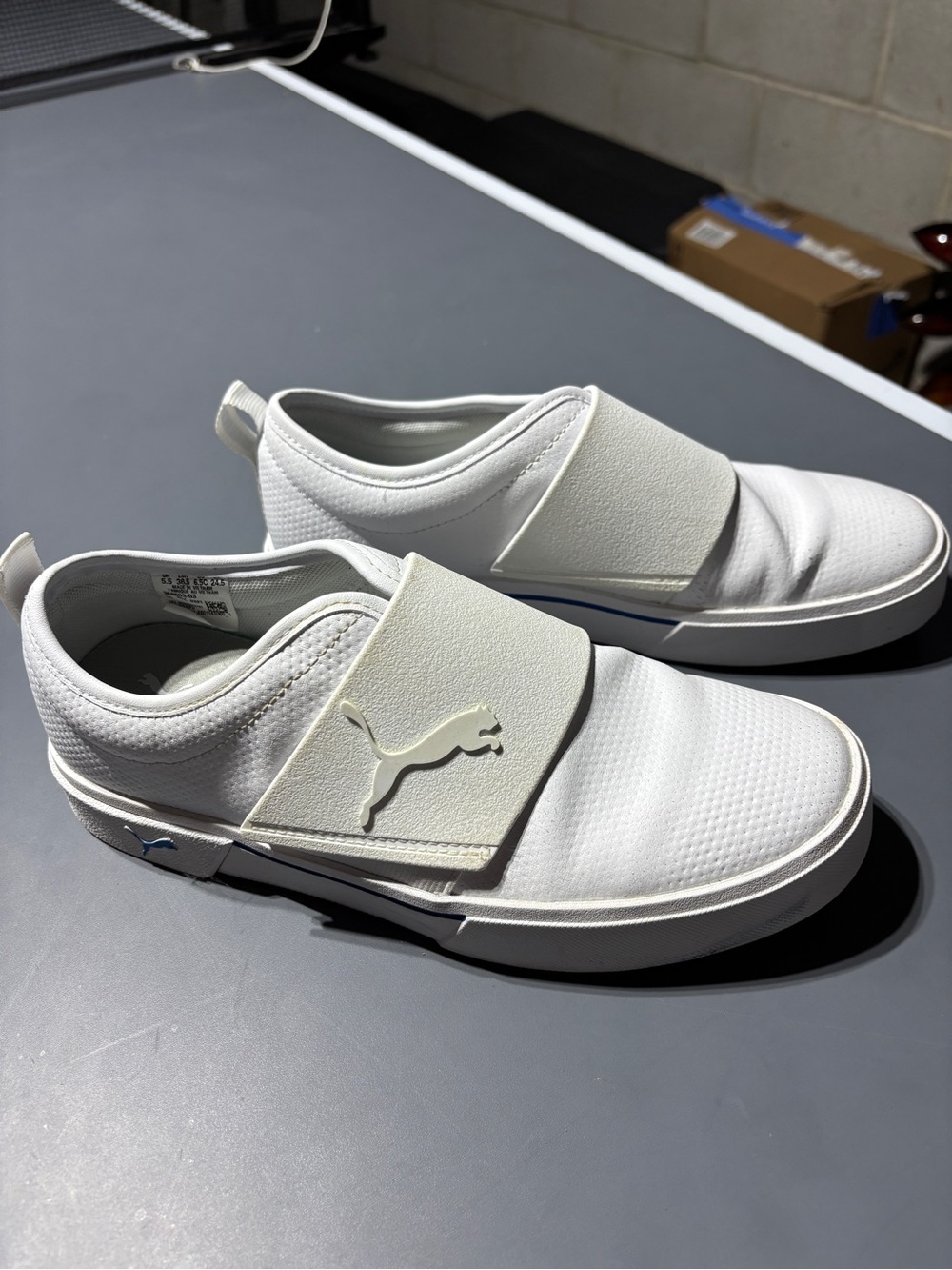 Puma White Slip-On Casual Loafers with Strap